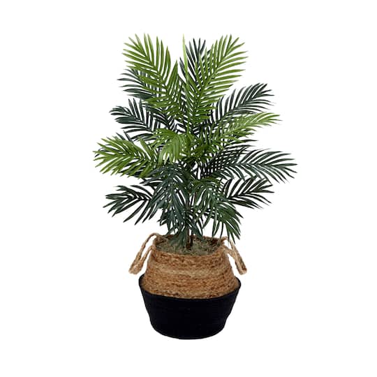 3ft. Artificial Areca Palm Tree with Handmade Jute & Cotton Basket